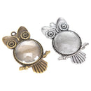 48pcs/set Owl Pendant Trays with Glass Cabochon Base DIY Jewelry Making NewJCï¼D