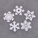 20 Pcs Mini Wood Snowflakes Hanging Pendants Christmas Tree Ornaments Home Decor
