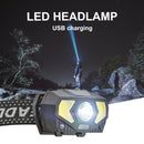 Portable LED Head Lamp USB Rechargeable Outdoor Camp Fishing Flashlight (A) A