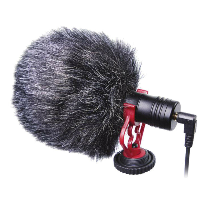 On-Camera External Microphone Mic with Windscreen for Smartphones DSLR
