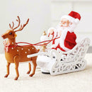 Christmas Santa Claus in Sleigh with Reindee Deer Ornaments Sales Gifts Hot R9H6