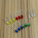 100x 3mm Five Color Red Green Blue Yellow White Light LED Emitting Diod HND