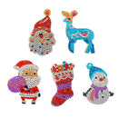 5pcs DIY Full Drill Special Shaped Diamond Painting Key Ring Christmas Gift