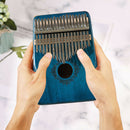 17 Keys Wooden Kalimba Mahogany Thumb Piano Percussion Instrument (Blue) A