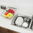 Stainless Steel Sink Dish Drainer, Vegetable Fruit Storage Basket, with