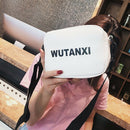 New Korean Fashion Print Letter Bag Casual Simple Shoulder Bag Black