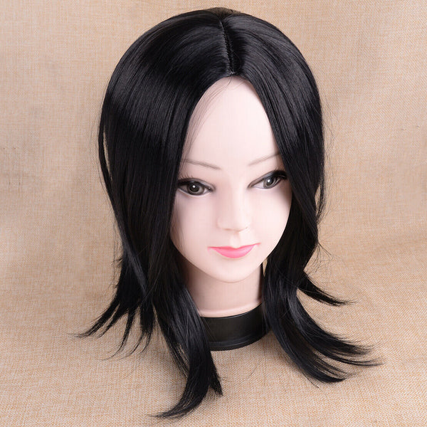 Durable Natural Synthetic Wig Hair fr Women Front Classic Straight Lace Black Hf