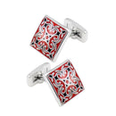Enamel Square Pattern Cufflinks Cuff Links Brass Fashion 18x18mm Work