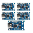 5pcs TP4056 4.5V-5V 1A Lithium Battery Charger Module w/USB Type-C Protection