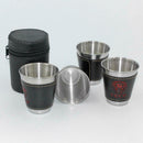 4pcs/lot 70ml Stainless Steel Cups Set Outdoor Camping Travel Tableware