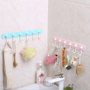 Self Adhesive Wall Hook Rail Coat Bag Key Bathroom Kitchen Towel Hanger Blue