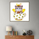 5D Diamond Painting Animal Cat Bee Art Drill Cross Stitch Kit for Baby Kids
