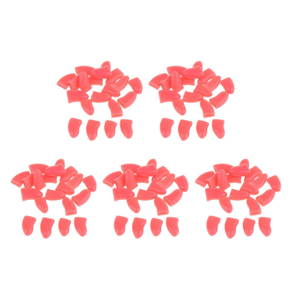 100Pcs Soft Nail Caps for Lovely Pet Dog and Cat Paw Control Red XL