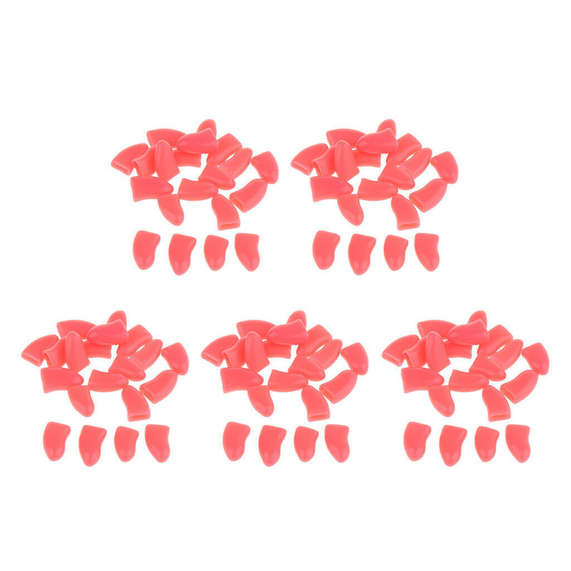 100Pcs Soft Nail Caps for Lovely Pet Dog and Cat Paw Control Red XL
