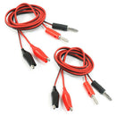 2 Pcs Alligator Clip to Banana Plug Multimeter Test Lead Black Red 1m L4Q7