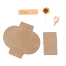6pcs Kraft Paper Dry Flower Greeting Card with Envelope For Christmas Weddi3C