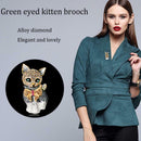 Cute Cat Brooch Rhinestone Enamel Badge Jacket Clothing Backpack Lapel Pins