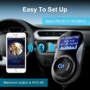 Bluetooth FM Transmitter, Wireless In-Car Radio Transmitter Adapter/QC3.0 S