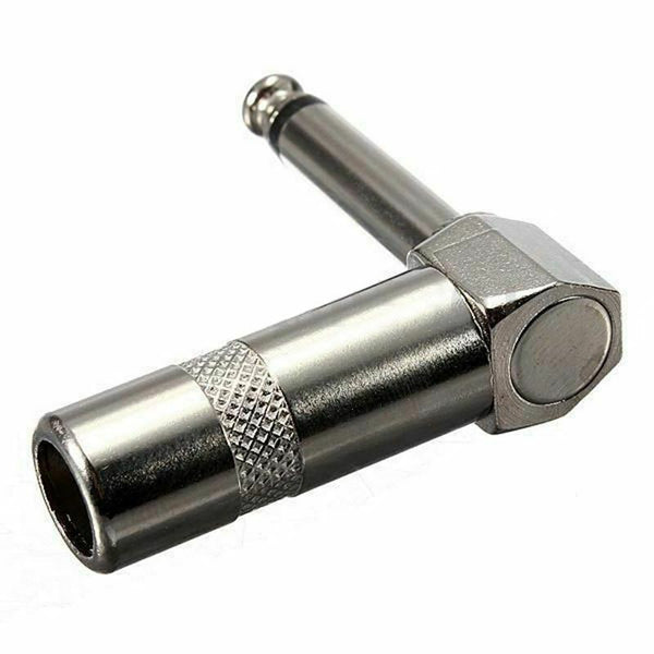 10 Pack Lot 1/4" 6.3mm TS Right Angle MONO Phone Plug Cord Connector Cable