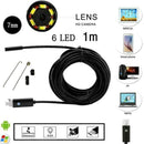 1M Length USB Endoscope Waterproof 7mm 6 LED Camera Inspection for Android OZ