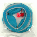 Foldable Cat Tunnel Cat Tent Cloth Two Suspend Balls for Kitten Fun Blue
