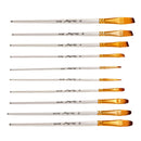 10 White Wooden Handle Nylon Hair Painting Brush for Watercolor Oil Painting