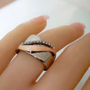 Creative Zircon Bow Cross Geometric Ring for Women Valentine Jewelry (7) A