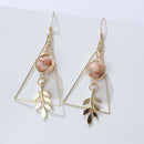 Triangles Leaf Hook Drop Dangle Charm Earrings Ear Studs Women Jewelry Gif ME