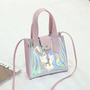 Pu Tote Bag Small Purses And Handbags Rainbow Mini Transparent Shoulder MessH5L6