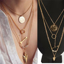 Creative Summer Style Necklace Women Multilayer Irregular Alloy Pendant Chai 3C