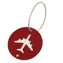 Red New Luggage Tag Travel Accessories Aircraft Round Shape Portable Secure W7B4