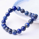 Natural Lapis Lazuli Bracelet Crystal Healing Stretch Bead Bangle Chain Jewelry