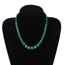 Charm Green Malachite Necklace OT Clasps Round Beads Necklace Women Jewelry