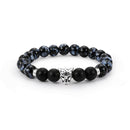 Leopard Head Style Excellent Jewelry Black Matte Agate Energy Stone Bracelet ME