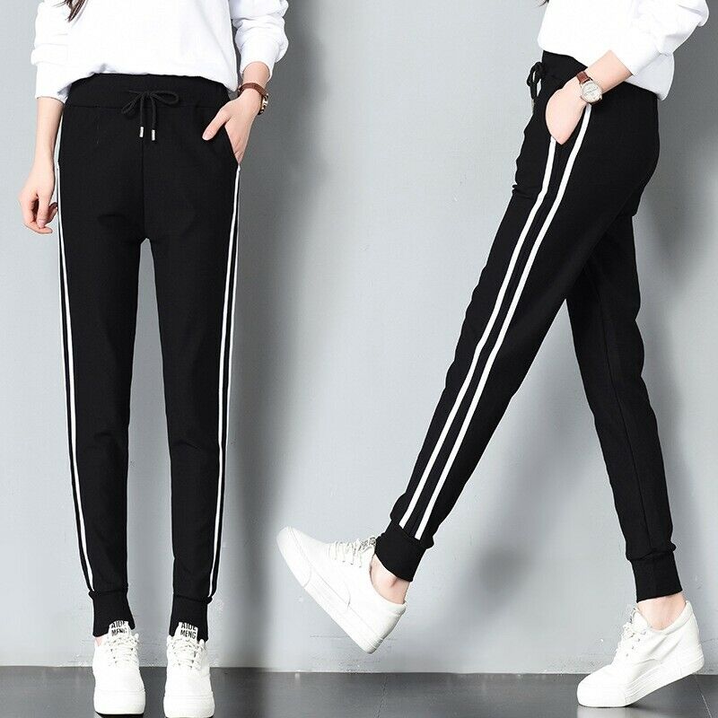 Summer Spring Casual Pants Sportswear Trousers Woman Haren Pants Double Str N1G5
