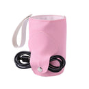 USB Travel Mug Baby Milk Warmer Heater Feeding Bottle Insulated Bag (Pink)