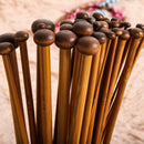 36pcs 18 Size Carbonize Bamboo Single Pointed Crochet Knitting Needles