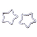 10Pcs Fashion Star Key Ring Bulk Split Keyfob for DIY Arts Ornaments Crafts, Car