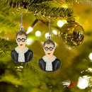 Christmas Ornament Ruth Bader Ginsburg Head Portraits Pendant Xmas Tree Decor x2