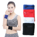 Zipper Pocket Towel Sports Sweat Wristband Sports Protector Black I1R6