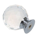 Clear Round Crystal Glass Cabinet Drawer Door Pull Knobs Handles 40mm Q4A4