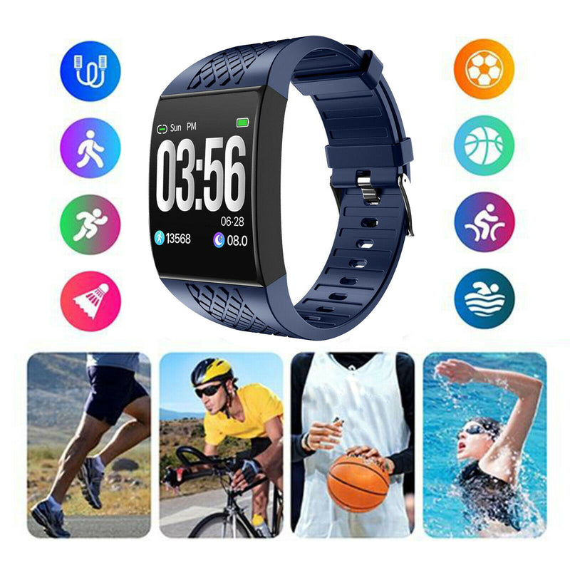 Smart Watch Fitness Tracker Heart Rate Monitor IP68 Sport Smartwatch Blue