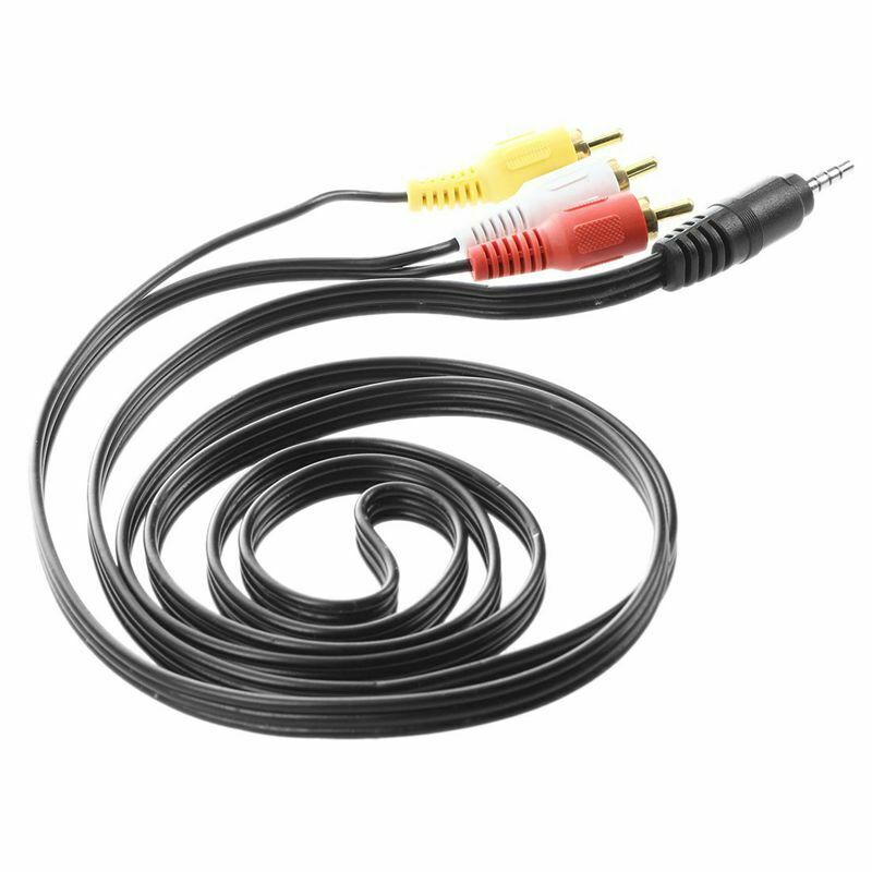 4.9ft 3.5mm plug to 3 RCA Male Adapter AV Extension Cable for TV VCD DVD T2R4