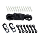 Kayak Canoe Bungee Kit Tie Down 8ft Rope 6pcs Nylon Padeyes 12pcs M5x30 Screws