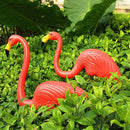 2pcs Plastic Looking Up&Down Flamingo Yard Garden Lawn Vivid Decor Red