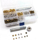 Metal Tool 180 Sets Double Cap Leather Leather Studs Tubular Rivets Cr W8D1 Z9P3