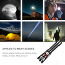 L2+COB LED Flashlight Light USB Rechargeable Telescopic Zoomable Magnetic Torch