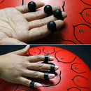 12pcs Steel Tongue Drum Handpan Drum Black Finger Sleeves Cover Finger Picks