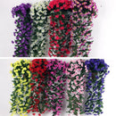 80cm Artificial Violet Silk Flower Garland Hanging Ivy Vine Home Decor White