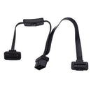35cm OBD 2 II 16 Pin RA Male to Dual Female Y Splitter Adapter Extension Cable